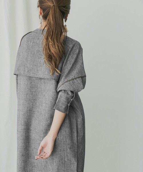 KBF+（ケービーエフプラス）の「KBF+　リネンライクUTILITYワンピース（ワンピース・レディース・ベージュ/レッド系その他/ブラック・ONE）」の7枚目の写真