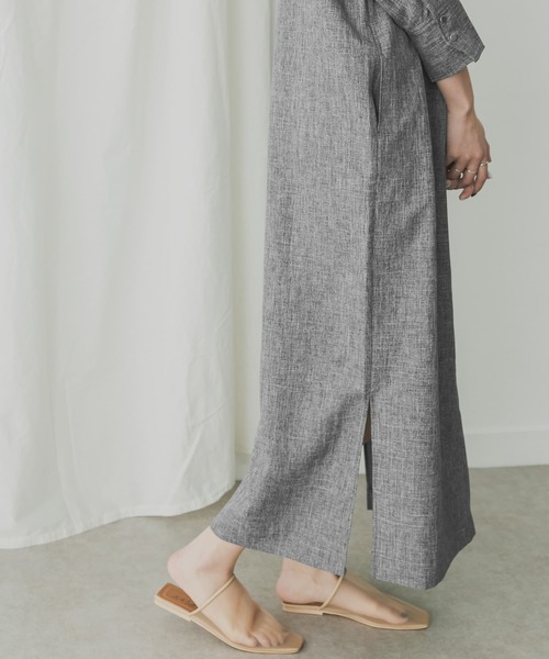 KBF+（ケービーエフプラス）の「KBF+　リネンライクUTILITYワンピース（ワンピース・レディース・ベージュ/レッド系その他/ブラック・ONE）」の9枚目の写真