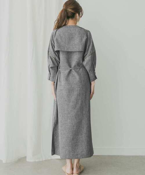 KBF+（ケービーエフプラス）の「KBF+　リネンライクUTILITYワンピース（ワンピース・レディース・ベージュ/レッド系その他/ブラック・ONE）」の18枚目の写真