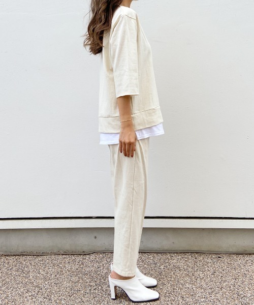 esutoreja（エストレジャ）の「シャツDesignトレーナーセットアップ（セットアップ・レディース・ホワイト/ブラック/ベージュ・FREE）」の17枚目の写真