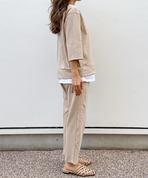 esutoreja（エストレジャ）の「シャツDesignトレーナーセットアップ（セットアップ・レディース・ホワイト/ブラック/ベージュ・FREE）」の7枚目の写真