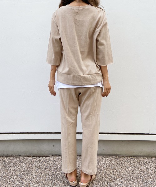 esutoreja（エストレジャ）の「シャツDesignトレーナーセットアップ（セットアップ・レディース・ホワイト/ブラック/ベージュ・FREE）」の5枚目の写真