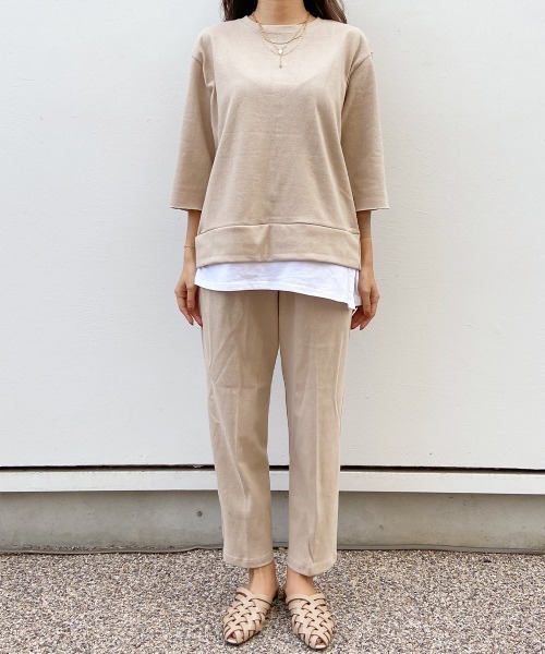 esutoreja（エストレジャ）の「シャツDesignトレーナーセットアップ（セットアップ・レディース・ホワイト/ブラック/ベージュ・FREE）」の9枚目の写真