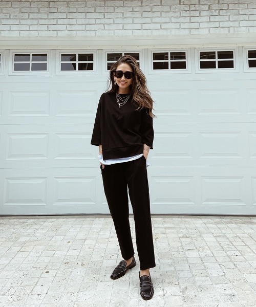 esutoreja（エストレジャ）の「シャツDesignトレーナーセットアップ（セットアップ・レディース・ホワイト/ブラック/ベージュ・FREE）」の16枚目の写真