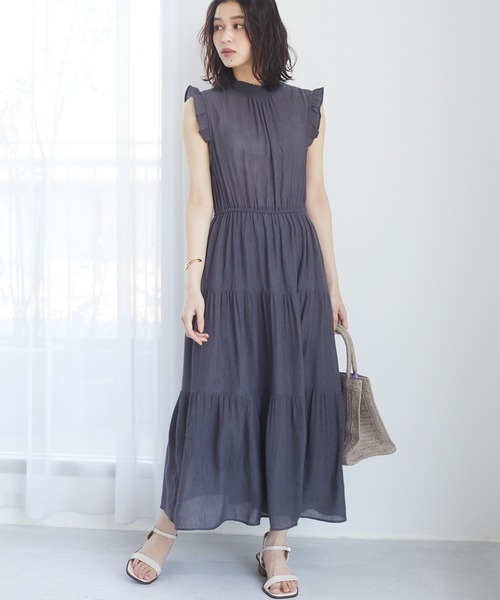 ELENCARE DUE（エレンカーレデュエ）の「・ELENCARE DUE　ヨウリュウティアードワンピ＊（ワンピース・レディース・ブラック/イエロー/グレイッシュベージュ/オレンジ・FREE）」の2枚目の写真