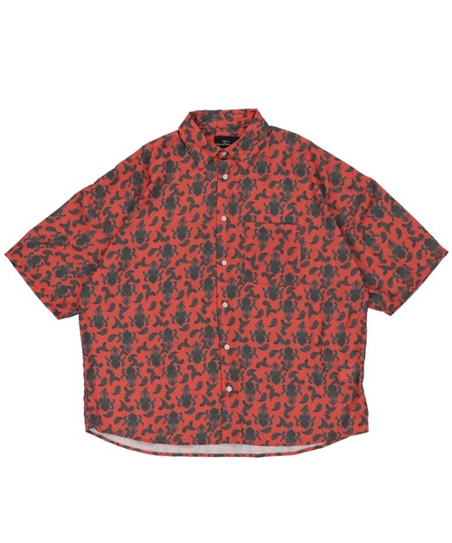 SPINNS（スピンズ）の「【ゆったりシルエット】ダマスク総柄半袖シャツ（シャツ/ブラウス・メンズ・パープル/ピンク/ターコイズブルー/ブルー・ONESIZE）」の9枚目の写真