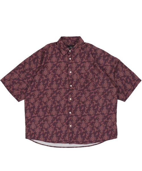 SPINNS（スピンズ）の「【ゆったりシルエット】ダマスク総柄半袖シャツ（シャツ/ブラウス・メンズ・パープル/ピンク/ターコイズブルー/ブルー・ONESIZE）」の7枚目の写真