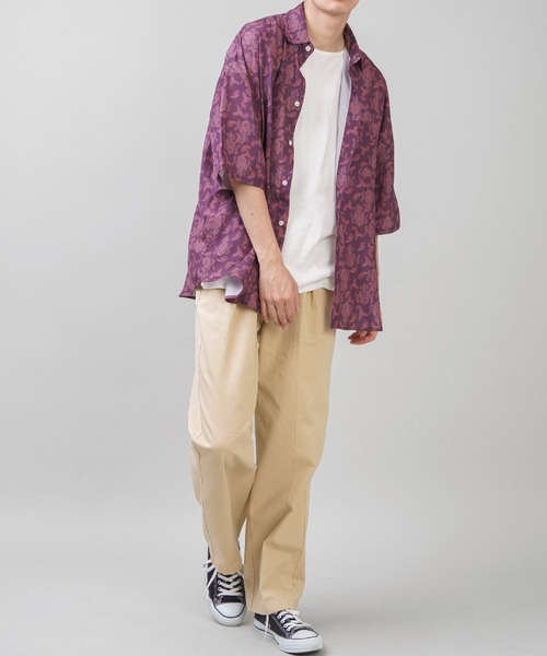 SPINNS（スピンズ）の「【ゆったりシルエット】ダマスク総柄半袖シャツ（シャツ/ブラウス・メンズ・パープル/ピンク/ターコイズブルー/ブルー・ONESIZE）」の22枚目の写真