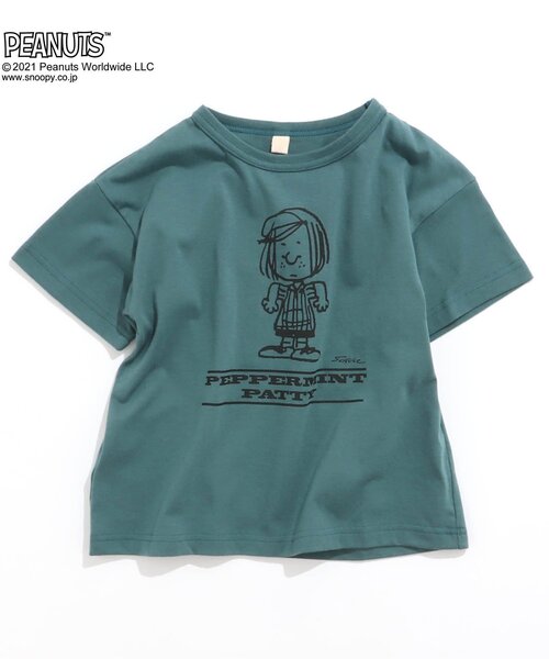 PEANUTS（ピーナッツ）の「/WEB限定 PEANUTS　GANGTシャツ（スヌーピー）（Tシャツ/カットソー・キッズ・グリーン/パープル/レッド/チャコール/イエロー/サックスブルー・100/130/140/90/80/110/120）」の3枚目の写真