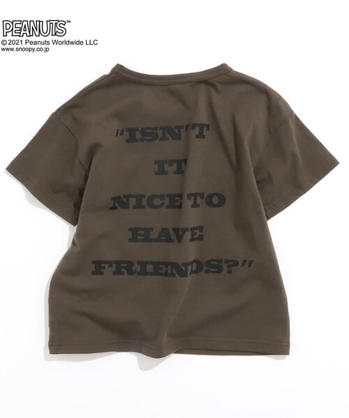 PEANUTS（ピーナッツ）の「/WEB限定 PEANUTS　GANGTシャツ（スヌーピー）（Tシャツ/カットソー・キッズ・グリーン/パープル/レッド/チャコール/イエロー/サックスブルー・100/130/140/90/80/110/120）」の12枚目の写真