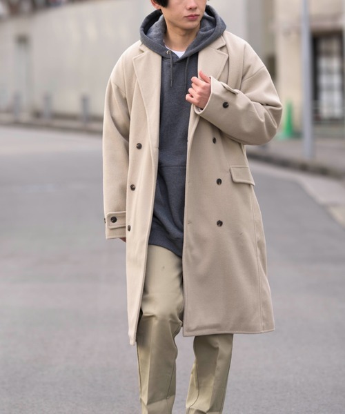 MAISON BREEZE（メゾンブリーズ）の「【MAISON BREEZE】オーバーサイズダブルブレストチェスターコート（チェスターコート・メンズ・ブラック/ベージュ/ネイビー/キャメル・S/M/L）」の3枚目の写真