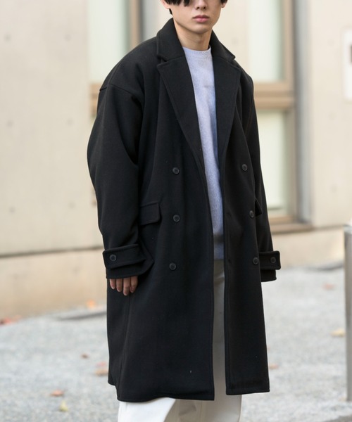 MAISON BREEZE（メゾンブリーズ）の「【MAISON BREEZE】オーバーサイズダブルブレストチェスターコート（チェスターコート・メンズ・ブラック/ベージュ/ネイビー/キャメル・S/M/L）」の2枚目の写真