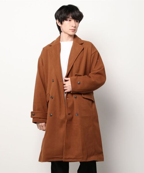 MAISON BREEZE（メゾンブリーズ）の「【MAISON BREEZE】オーバーサイズダブルブレストチェスターコート（チェスターコート・メンズ・ブラック/ベージュ/ネイビー/キャメル・S/M/L）」の14枚目の写真