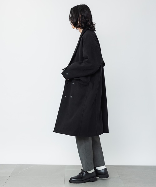 MAISON BREEZE（メゾンブリーズ）の「【MAISON BREEZE】オーバーサイズダブルブレストチェスターコート（チェスターコート・メンズ・ブラック/ベージュ/ネイビー/キャメル・S/M/L）」の5枚目の写真