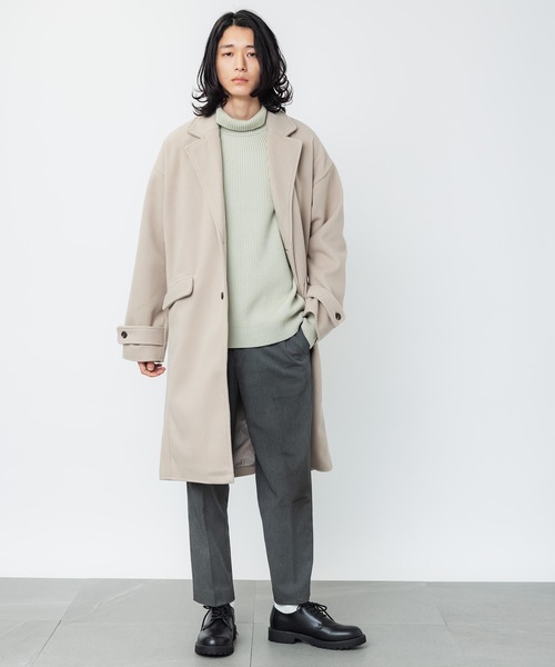 MAISON BREEZE（メゾンブリーズ）の「【MAISON BREEZE】オーバーサイズダブルブレストチェスターコート（チェスターコート・メンズ・ブラック/ベージュ/ネイビー/キャメル・S/M/L）」の21枚目の写真