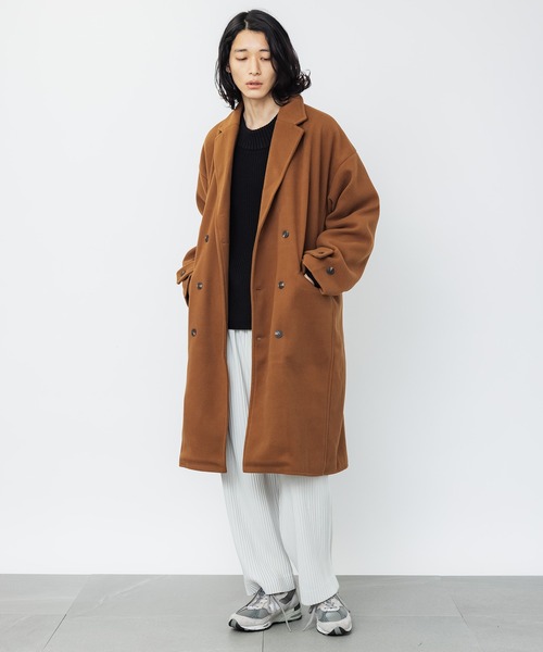 MAISON BREEZE（メゾンブリーズ）の「【MAISON BREEZE】オーバーサイズダブルブレストチェスターコート（チェスターコート・メンズ・ブラック/ベージュ/ネイビー/キャメル・S/M/L）」の18枚目の写真