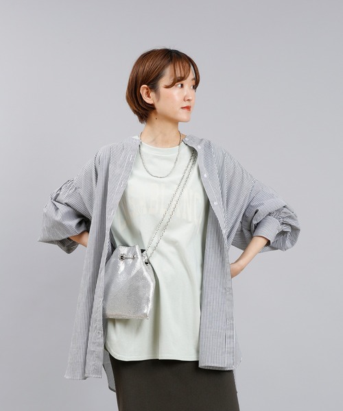 DouDou（ドゥドゥ）の「ストライプシャツ（シャツ/ブラウス・レディース・ブラック/ブルー・FREE）」の14枚目の写真