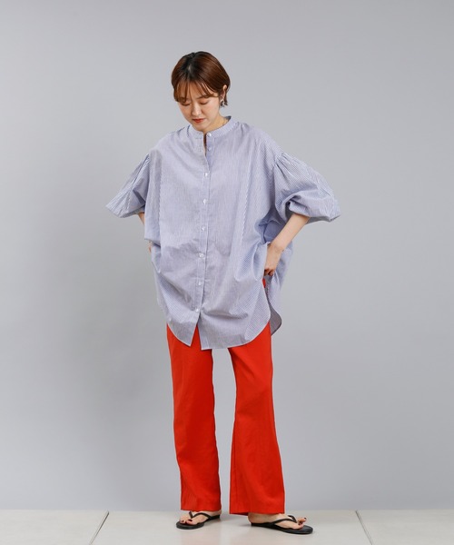 DouDou（ドゥドゥ）の「ストライプシャツ（シャツ/ブラウス・レディース・ブラック/ブルー・FREE）」の18枚目の写真