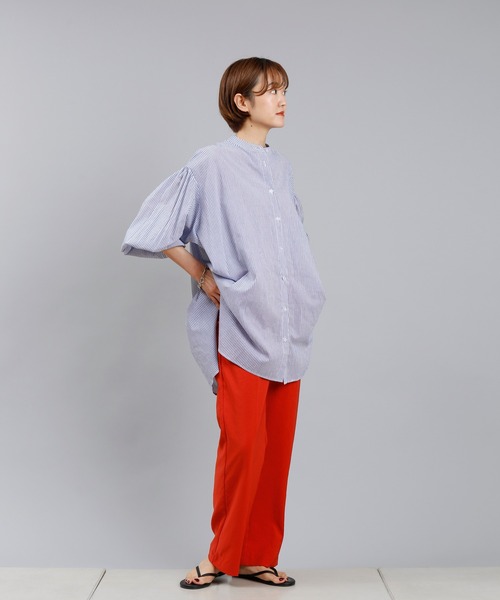 DouDou（ドゥドゥ）の「ストライプシャツ（シャツ/ブラウス・レディース・ブラック/ブルー・FREE）」の19枚目の写真