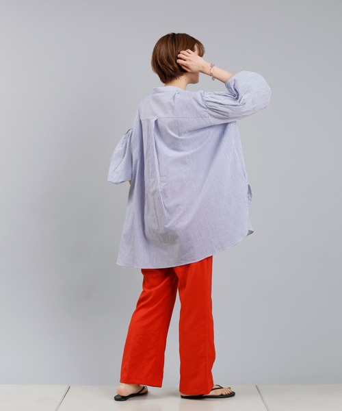 DouDou（ドゥドゥ）の「ストライプシャツ（シャツ/ブラウス・レディース・ブラック/ブルー・FREE）」の20枚目の写真