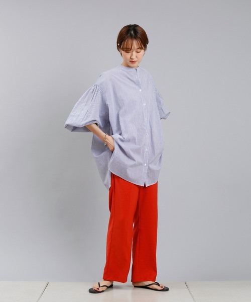 DouDou（ドゥドゥ）の「ストライプシャツ（シャツ/ブラウス・レディース・ブラック/ブルー・FREE）」の21枚目の写真