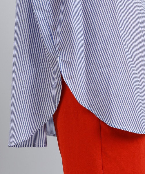 DouDou（ドゥドゥ）の「ストライプシャツ（シャツ/ブラウス・レディース・ブラック/ブルー・FREE）」の7枚目の写真