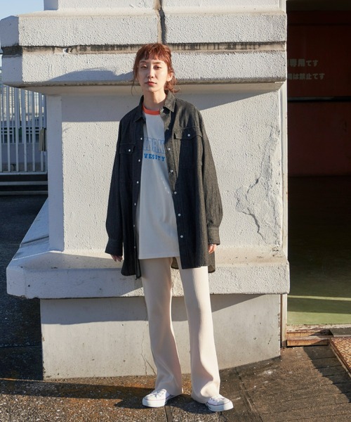 Auntie Rosa Holiday（アンティローザホリデー）の「デニムBIGシャツ（シャツ/ブラウス・レディース・ブラック/ブルー・FREE）」の3枚目の写真