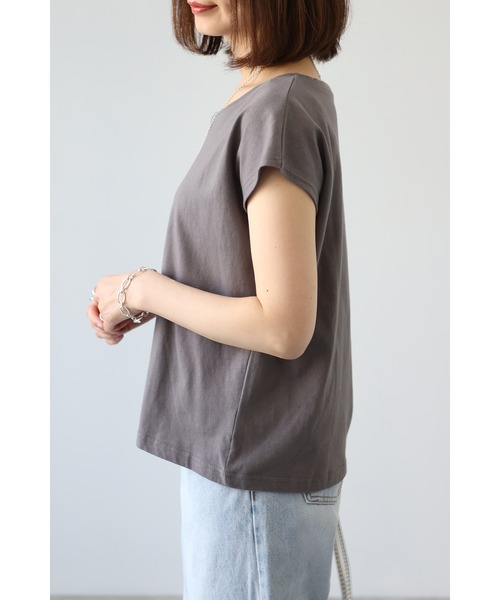 Bonjour Sagan(ボンジュールサガン)の「フレンチスリーブボックスカットソー(Tシャツ/カットソー・レディース・チャコールグレー/アッシュグレー/ブルー・FREE)」の11枚目の写真