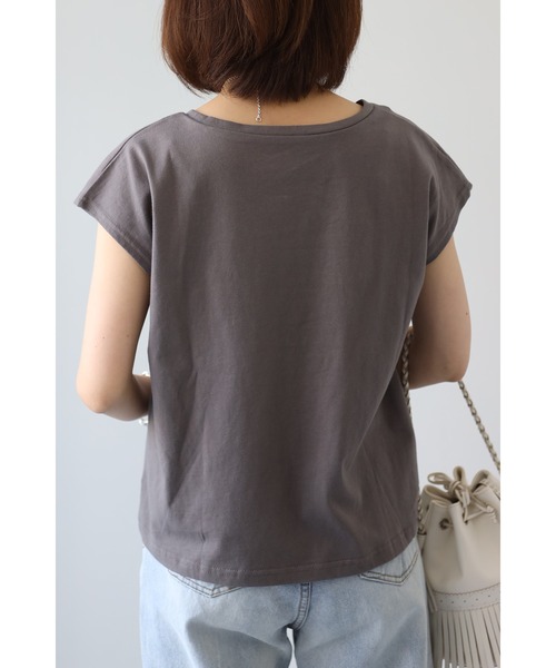 Bonjour Sagan(ボンジュールサガン)の「フレンチスリーブボックスカットソー(Tシャツ/カットソー・レディース・チャコールグレー/アッシュグレー/ブルー・FREE)」の13枚目の写真