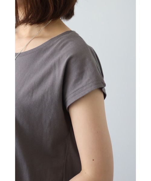 Bonjour Sagan(ボンジュールサガン)の「フレンチスリーブボックスカットソー(Tシャツ/カットソー・レディース・チャコールグレー/アッシュグレー/ブルー・FREE)」の15枚目の写真