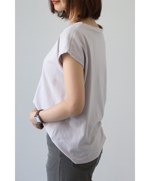 Bonjour Sagan(ボンジュールサガン)の「フレンチスリーブボックスカットソー(Tシャツ/カットソー・レディース・チャコールグレー/アッシュグレー/ブルー・FREE)」の17枚目の写真
