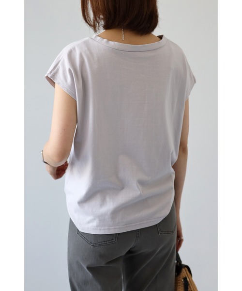 Bonjour Sagan(ボンジュールサガン)の「フレンチスリーブボックスカットソー(Tシャツ/カットソー・レディース・チャコールグレー/アッシュグレー/ブルー・FREE)」の19枚目の写真