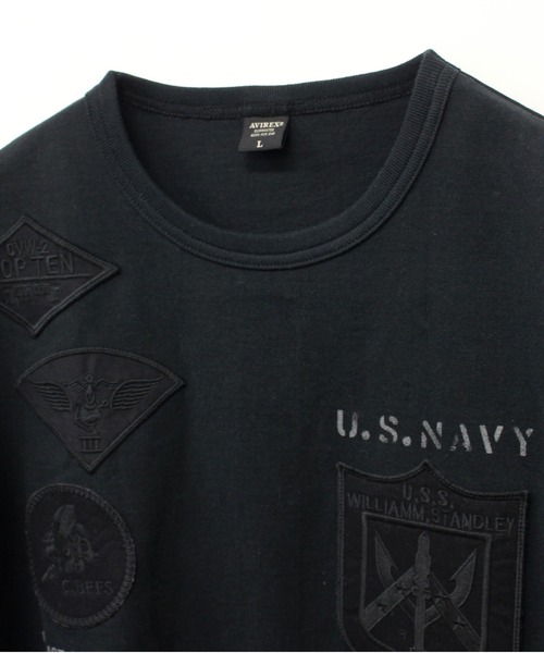 AVIREX(アヴィレックス)の「【WEB&DEPOT限定】トップガン ワッペン Tシャツ/ S/S CREW NECK TOP GUN WAPPEN T-SHIRT(Tシャツ/カットソー・レディース・ホワイト/ブラック×ブラック/ブラック/ネイビー/オレンジ/ブラック系その他・X-LARGE/FREE/LARGE/MEDIUM/2XL)」の7枚目の写真