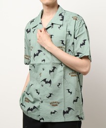 【新品】Schott ショット アロハ レーヨン シャツ 総柄 コウモリ schott ショット アロハシャツ コウモリ グリーン 総柄 レーヨン