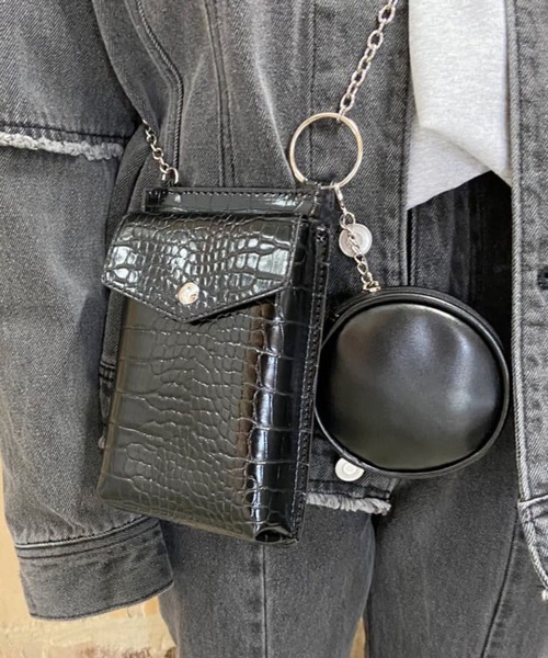 WEGO（ウィゴー）の「WEGO/マルチリングスマホポシェット（ショルダーバッグ・レディース・オフホワイト/ブラック/ライム/ブラウン/その他1/その他2/その他4/その他3・FREE）」の3枚目の写真