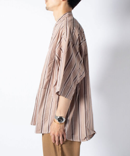 GLOSTER（グロスター）の「バンドカラービッグシャツ（シャツ/ブラウス・メンズ・キナリ/イエロー系その他3/ネイビー/レッド系その他3/チャコールグレー・FREE）」の8枚目の写真