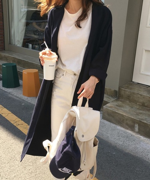 TheiaIvy(スィアアイビー)の「前開き羽織りシャツワンピース(シャツワンピース・レディース・ネイビー/ブラウン・M/S/L/XL)」の20枚目の写真