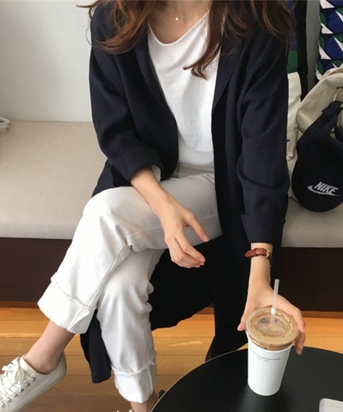 TheiaIvy(スィアアイビー)の「前開き羽織りシャツワンピース(シャツワンピース・レディース・ネイビー/ブラウン・M/S/L/XL)」の22枚目の写真