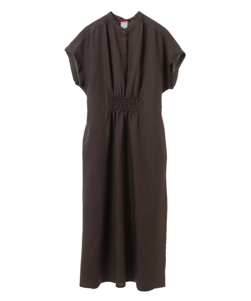 nota(ノータ)の「シャーリングギャザーワンピース(ワンピース・レディース・アイボリー/オレンジ/ブルー/ブラウン・FREE)」の2枚目の写真