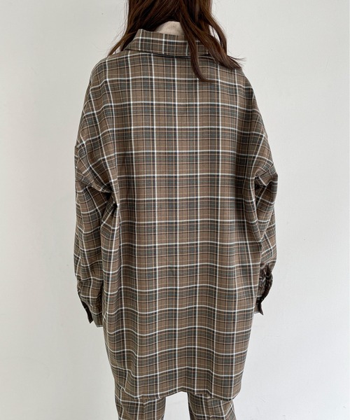 EPIMI E'PIMMY（エピミエピミー）の「《Set up・ユニセックス対応》オーバーチェックシャツ（シャツ/ブラウス・レディース・ブラウン/ブラック/グレー・MEDIUM）」の9枚目の写真