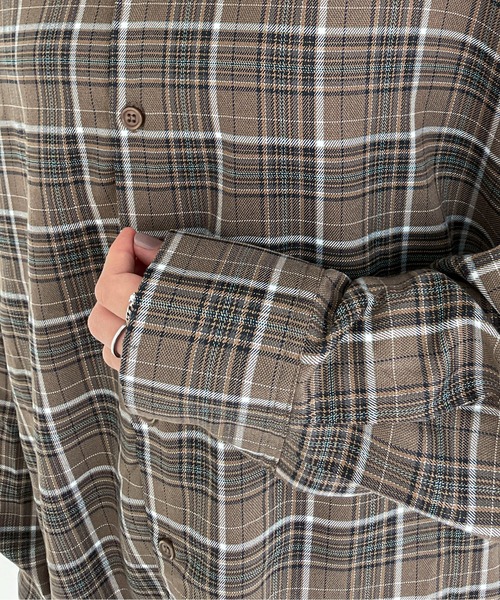 EPIMI E'PIMMY（エピミエピミー）の「《Set up・ユニセックス対応》オーバーチェックシャツ（シャツ/ブラウス・レディース・ブラウン/ブラック/グレー・MEDIUM）」の8枚目の写真