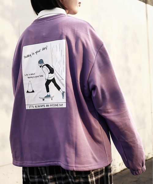 HLM(エイチエルエム)の「EMO GRAPHICCREW SWEAT/ビッグシルエット エモ バックプリント クルーネックスウェット トレーナー(スウェット・メンズ・グレー系その他/ホワイト系その他3/ブルー系その他2/グレー系その他3/ライトグレー/ホワイト系その他6/グリーン/グレー系その他2/ホワイト系その他2/グレー系その他5/ブルー系その他/グレー系その他4/ホワイト系その他4/パープル/ホワイト系その他5・FREE)」の1枚目の写真