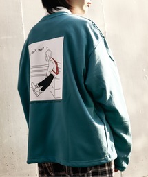 EMO GRAPHICCREW SWEAT/ビッグシルエット エモ バックプリント クルーネックスウェット トレーナー