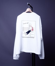 EMO GRAPHICCREW SWEAT/ビッグシルエット エモ バックプリント クルーネックスウェット トレーナー