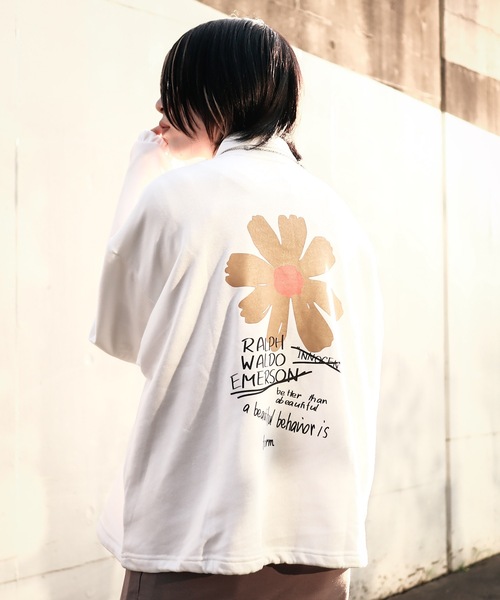 セール Emo スウェット Graphiccrew エモ Sweat ビッグシルエット トップス エモ バックプリント クルーネックスウェット トレーナー スウェット Hlm エイチエルエム のファッション