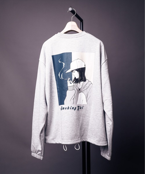 HLM(エイチエルエム)の「EMO GRAPHICCREW SWEAT/ビッグシルエット エモ バックプリント クルーネックスウェット トレーナー(スウェット・メンズ・グレー系その他/ホワイト系その他3/ブルー系その他2/グレー系その他3/ライトグレー/ホワイト系その他6/グリーン/グレー系その他2/ホワイト系その他2/グレー系その他5/ブルー系その他/グレー系その他4/ホワイト系その他4/パープル/ホワイト系その他5・FREE)」の7枚目の写真