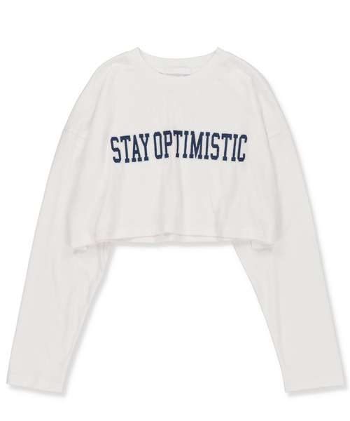 SPINNS（スピンズ）の「ロゴ刺繍 ショート丈長袖Tシャツ（Tシャツ/カットソー・レディース・ブラック/ネイビー/ダークグリーン/オフホワイト・ONESIZE）」の13枚目の写真