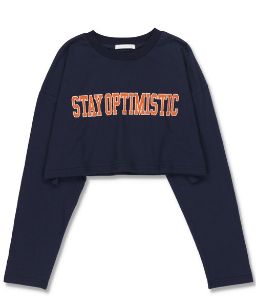 SPINNS（スピンズ）の「ロゴ刺繍 ショート丈長袖Tシャツ（Tシャツ/カットソー・レディース・ブラック/ネイビー/ダークグリーン/オフホワイト・ONESIZE）」の19枚目の写真