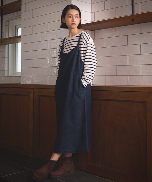 ONIGIRI（オニギリ）の「ボーダー　ロングＴシャツ（Tシャツ/カットソー・レディース・ラベンダー/ホワイト×ネイビー・MEDIUM/LARGE）」の22枚目の写真