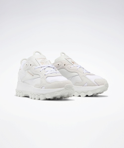 Reebok（リーボック）の「カーディB クラシックレザー / Cardi B Classic Leather（スニーカー・キッズ・ホワイト×ライトグレー/レッド系その他・23.0cm/23.5cm/24.0cm/22.5cm）」の2枚目の写真